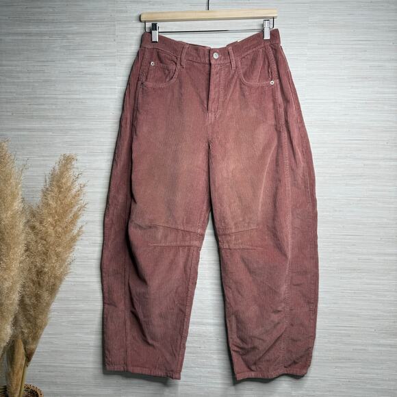 Free People barrel jeans corduroy We The Free pants boho wide-leg streetwear - Picture 2 of 8